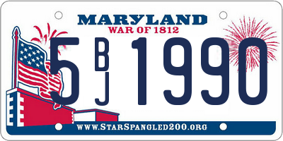 MD license plate 5BJ1990