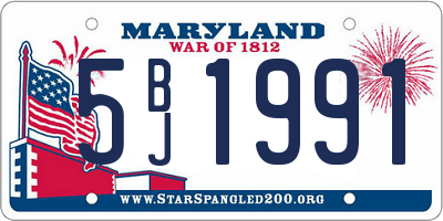 MD license plate 5BJ1991