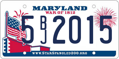 MD license plate 5BJ2015