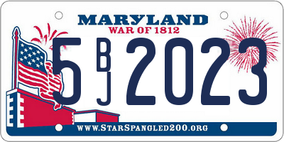 MD license plate 5BJ2023