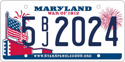 MD license plate 5BJ2024