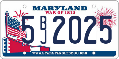MD license plate 5BJ2025