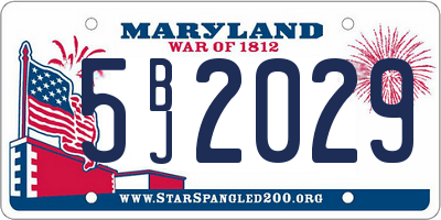 MD license plate 5BJ2029