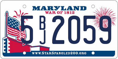 MD license plate 5BJ2059