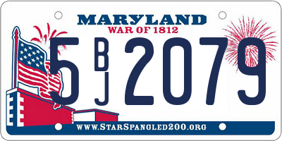MD license plate 5BJ2079