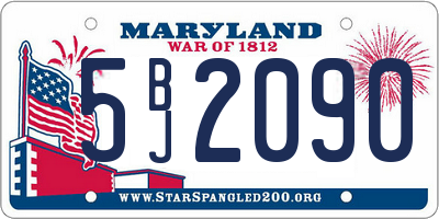 MD license plate 5BJ2090