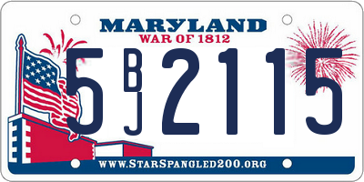 MD license plate 5BJ2115