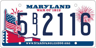 MD license plate 5BJ2116