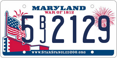 MD license plate 5BJ2129