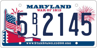 MD license plate 5BJ2145