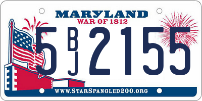 MD license plate 5BJ2155
