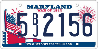 MD license plate 5BJ2156