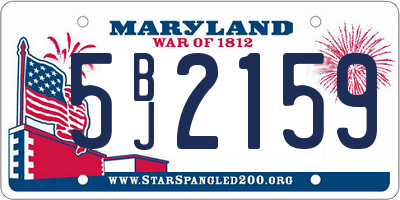 MD license plate 5BJ2159