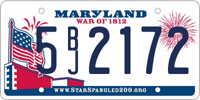 MD license plate 5BJ2172