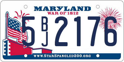 MD license plate 5BJ2176