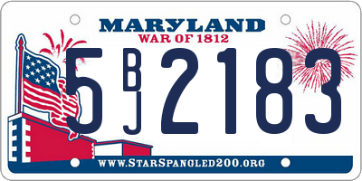 MD license plate 5BJ2183