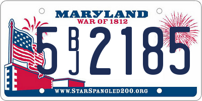 MD license plate 5BJ2185