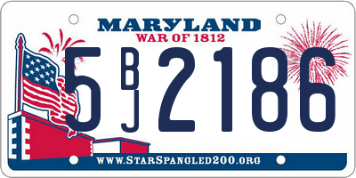 MD license plate 5BJ2186
