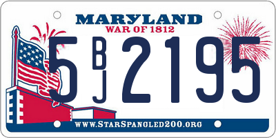 MD license plate 5BJ2195