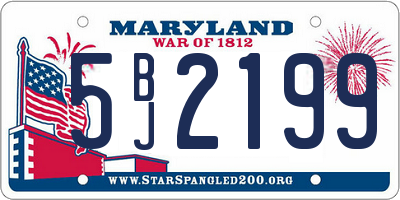 MD license plate 5BJ2199