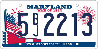 MD license plate 5BJ2213