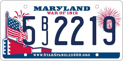 MD license plate 5BJ2219