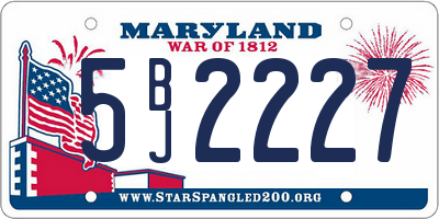 MD license plate 5BJ2227