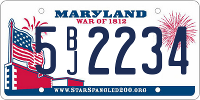 MD license plate 5BJ2234