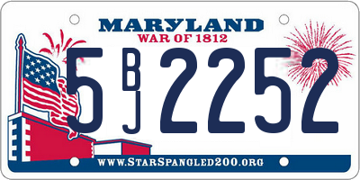 MD license plate 5BJ2252