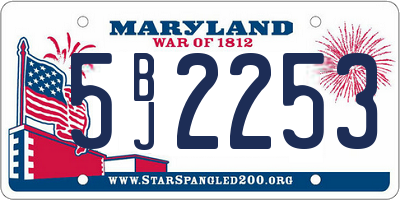 MD license plate 5BJ2253