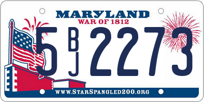MD license plate 5BJ2273