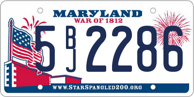 MD license plate 5BJ2286