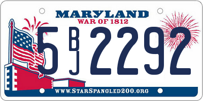 MD license plate 5BJ2292