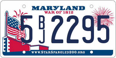 MD license plate 5BJ2295