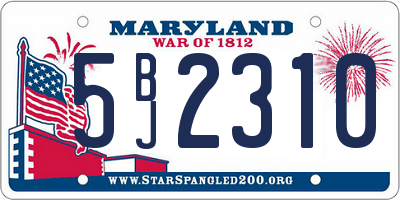 MD license plate 5BJ2310