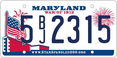 MD license plate 5BJ2315