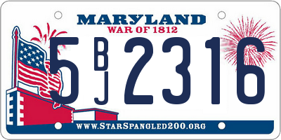 MD license plate 5BJ2316