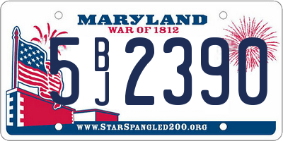MD license plate 5BJ2390
