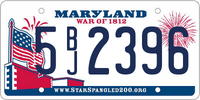 MD license plate 5BJ2396