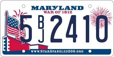 MD license plate 5BJ2410