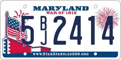 MD license plate 5BJ2414