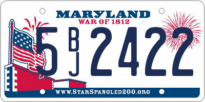 MD license plate 5BJ2422