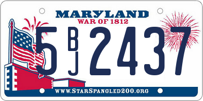 MD license plate 5BJ2437