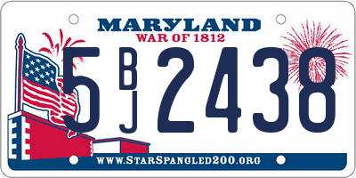 MD license plate 5BJ2438