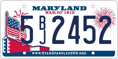 MD license plate 5BJ2452