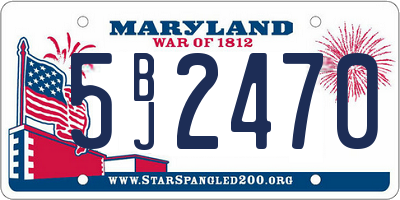 MD license plate 5BJ2470