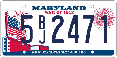 MD license plate 5BJ2471