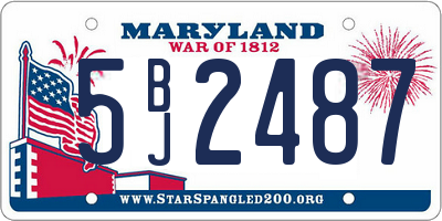 MD license plate 5BJ2487