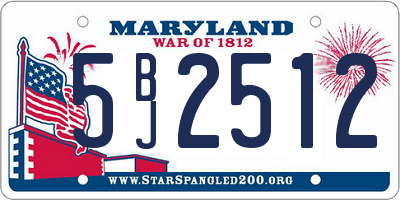 MD license plate 5BJ2512