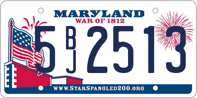 MD license plate 5BJ2513